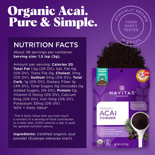 Navitas Organics, Organic Acai Powder, 4 oz (113 g)