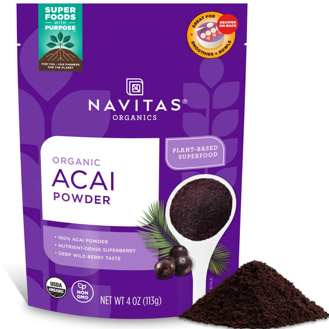 Navitas Organics, Organic Acai Powder, 4 oz (113 g)